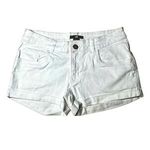 H&M‎ white mid rise cut off denim jean shorts 4